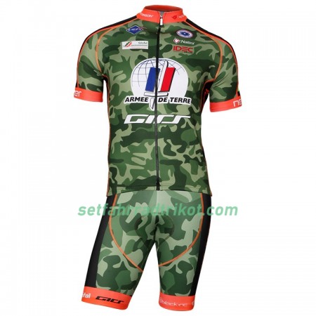 Fahrradbekleidung Radtrikot Kurzarm + Trägershorts 2018 Armee De Terre N001 